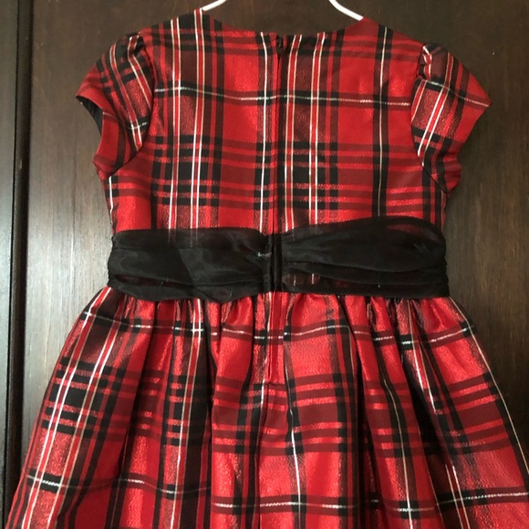 Bonnie Jean red plaid Christmas dress girls size 6 - Picture 5 of 9